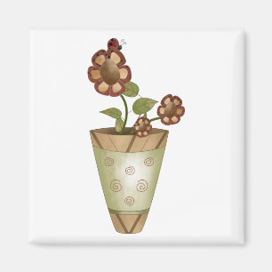 Imán Colección del jardín · Flores Potted con la