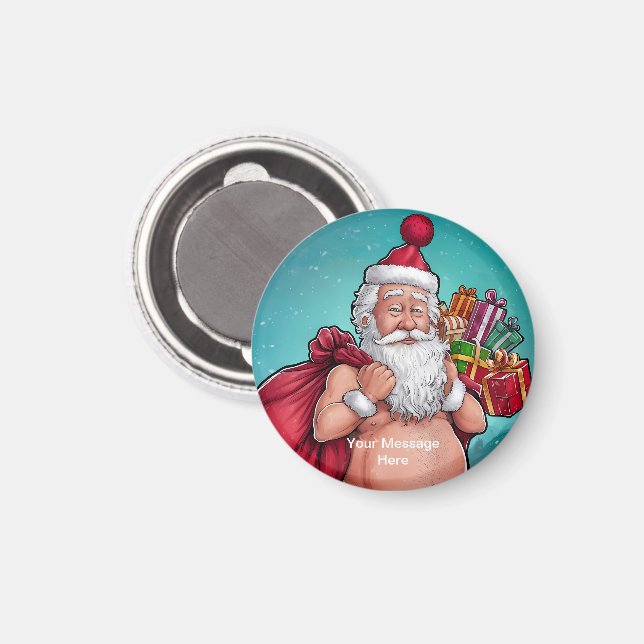 Imán Colección divertida de Santa sucio de Navidad (Anverso/Reverso)