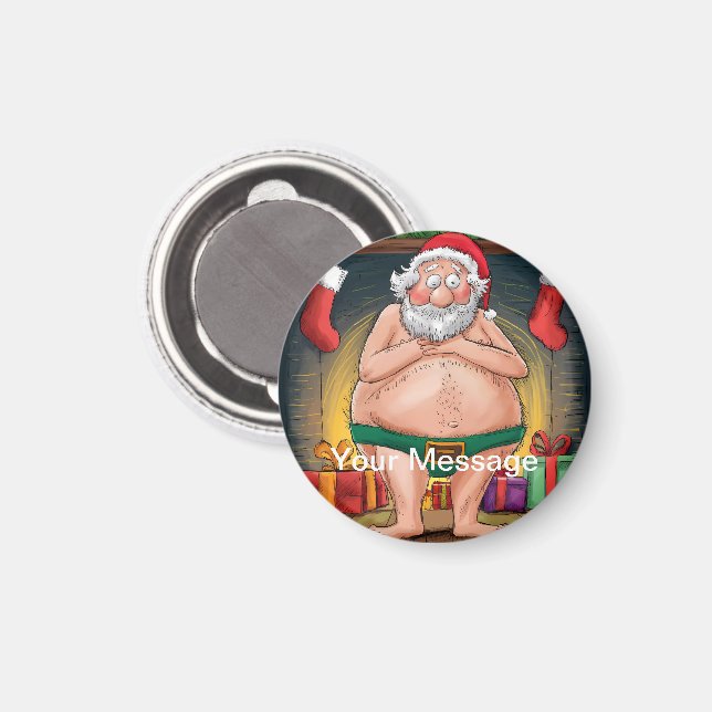 Imán Colección divertida de Santa sucio de Navidad (Anverso/Reverso)