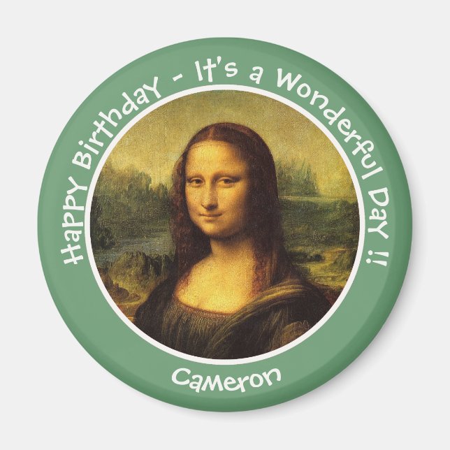 Imán Colección Fiesta Leonardo da Vinci Mona Lisa (Frente)