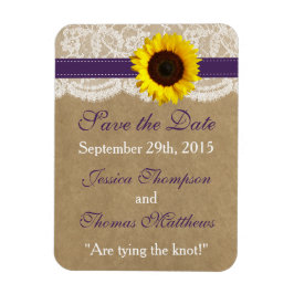 Imán Colección Kraft, Lace & Sunflower - Púrpura