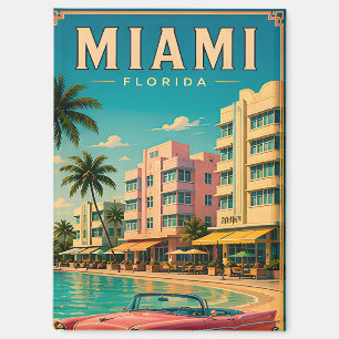 Imán 🌊 Colección Retro de la Ciudad de Miami South Bea