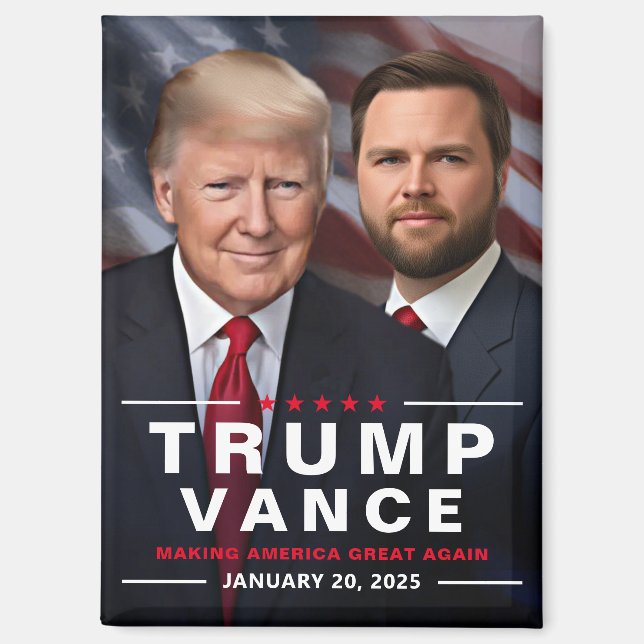 Imán Colectivo del Día de Inauguración de Trump Vance (Anverso)