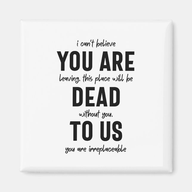 Imán colega despedida, jubilación, adiós de coworker, (Frente)