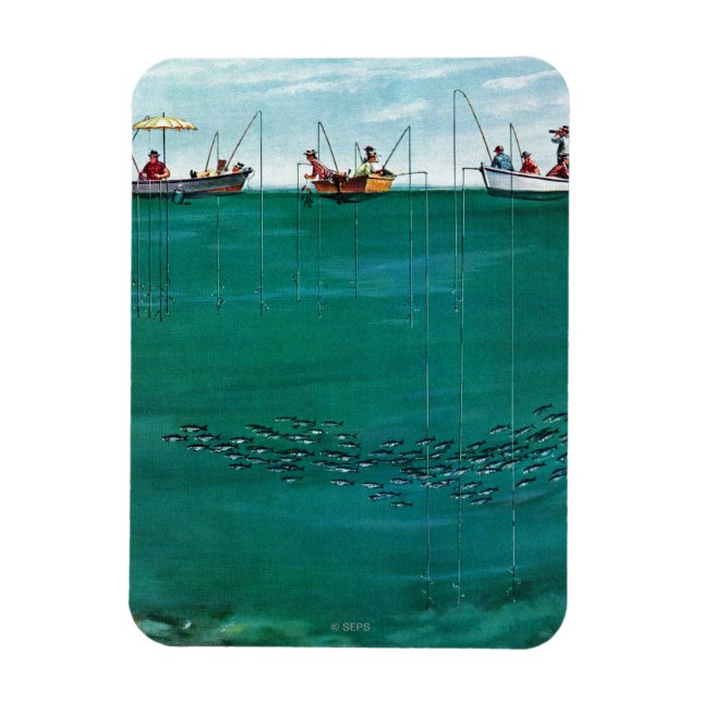 Imán Colegio de peces entre líneas de Thornton Utz (Vertical)