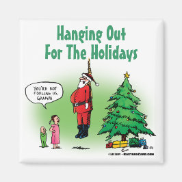 Imán Colgando Santa Torcido Dibujo Animado