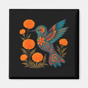 Imán Colibrí Alebrije Flor Arte Popular Mexicano Pájaro