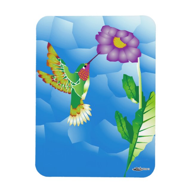 Imán Colibrí: Estilizado (Vertical)