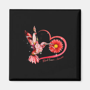 Imán Colibrí Girasol Cinta Roja Conciencia del Cáncer d