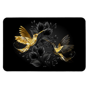 Imán Colibrí negro y dorado