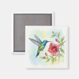 Imán Colibrí Pequeño Acuarela