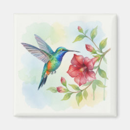 Imán Colibrí Pequeño Acuarela
