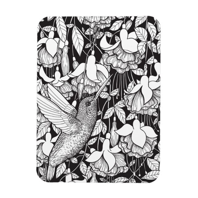 Imán Colibrí y fucsia (Vertical)