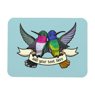 Imán Colibríes Lindos Agrega Tu Propio Texto Cinta Artí