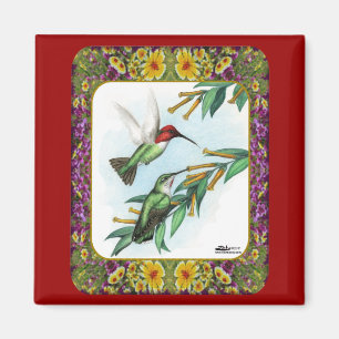 Imán Colibríes y Flores #4
