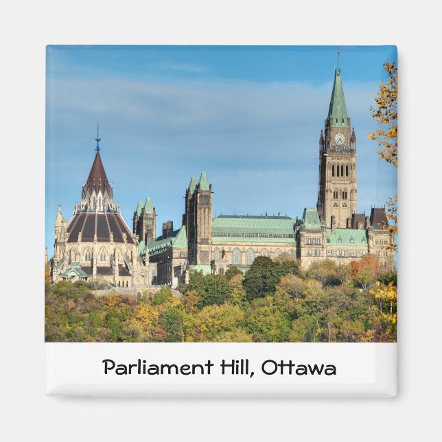 Imán Colina del Parlamento en otoño, Ottawa. (Frente)