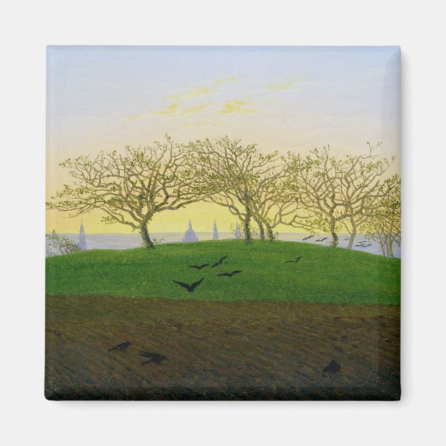 Imán Colinas y campos de flores cerca de Dresden (Frente)