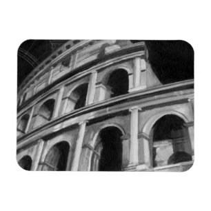 Imán Coliseo romano con dibujos arquitectónicos