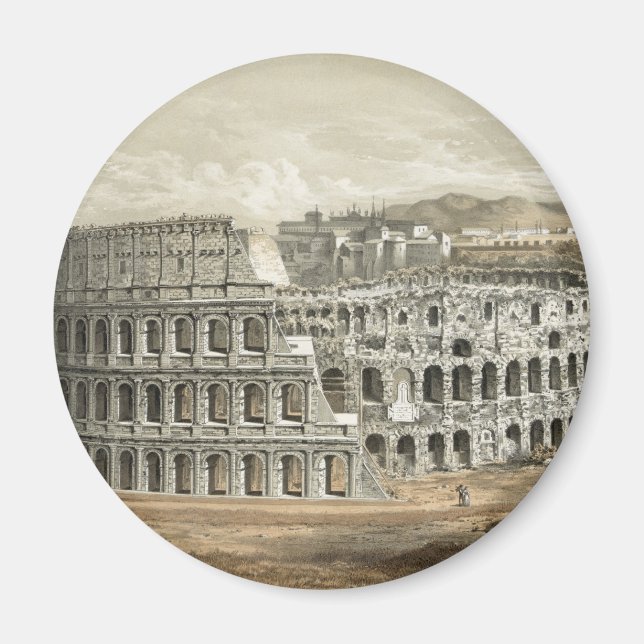 Imán Coliseo romano Vintage Art (Frente)