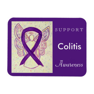 Imán Colitis Awareness Ribbon Angel Personalizado Magne