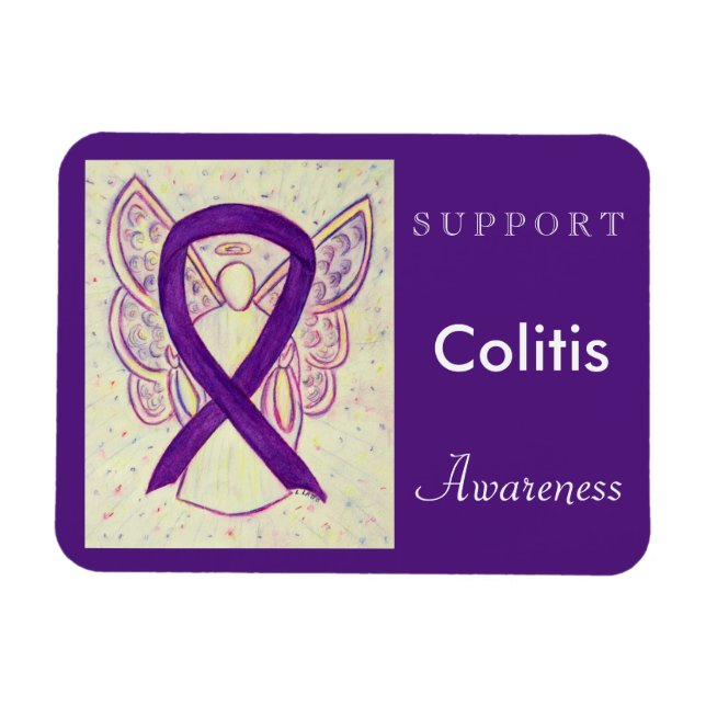 Imán Colitis Awareness Ribbon Angel Personalizado Magne (Horizontal)