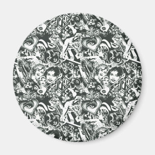 Imán Collage blanco y negro de Supergirl