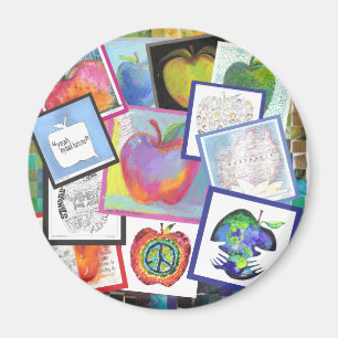 Imán Collage de Apple del arte