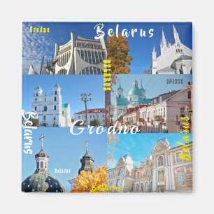 Imán Collage de arquitectura de la ciudad de Grodno en