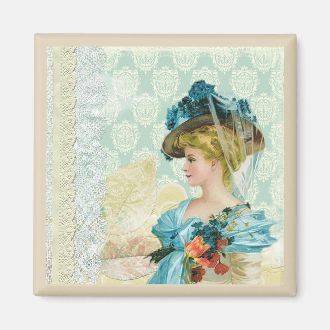 Imán Collage de arte de Lady Victoriana (Frente)