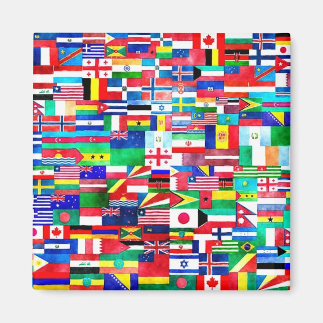Imán Collage de bandera internacional (Frente)