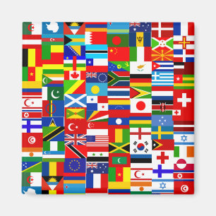 Imán Collage de Bandera Mundial Internacional