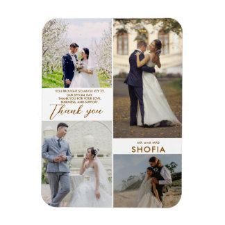 Imán Collage de boda de arte de línea minimalista moder