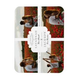 Imán Collage de Bodas 4 fotos de Personalizados Minimal