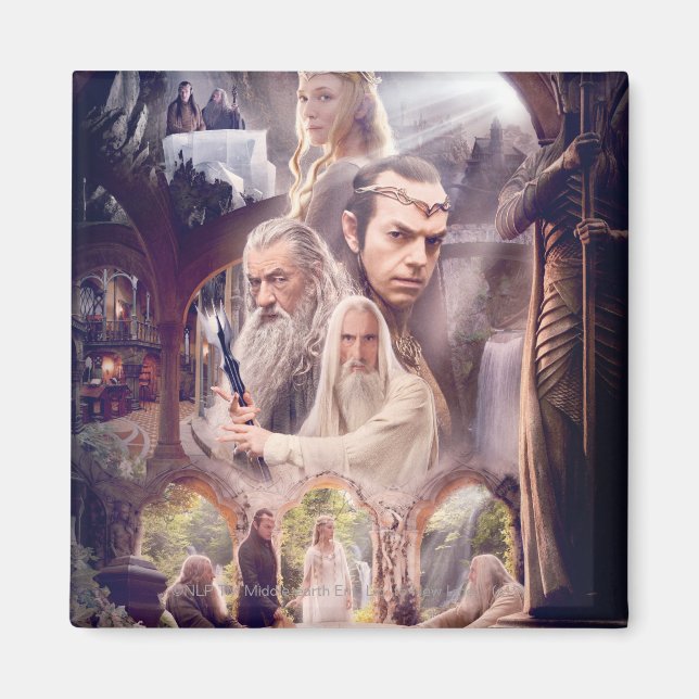 Imán Collage de caracteres de Rivendell (Frente)