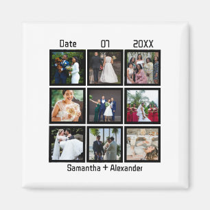 Imán Collage de fotos 9 Aniversario de la boda personal