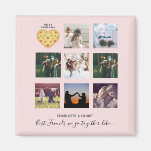 Imán Collage de fotos BFF Regalos Dusty PIZZA Pink Amig