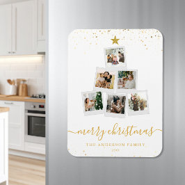 Imán Collage de fotos de árbol navideño moderno