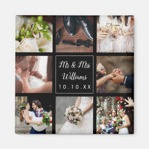 Imán Collage de fotos de boda personalizadas de agradec