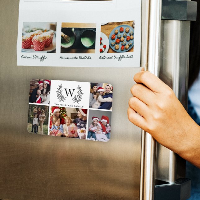 Imán Collage de fotos de familia monograma (Subido por el creador)