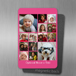 Imán Collage de fotos de Instagram - Hasta 14 fotos Ros<br><div class="desc">Un diseño de fondo colorido. Utiliza hasta catorce fotos cuadradas para crear un regalo único y personal. Si necesita ajustar las imágenes,  haga clic en la herramienta personalizar para realizar cambios.</div>