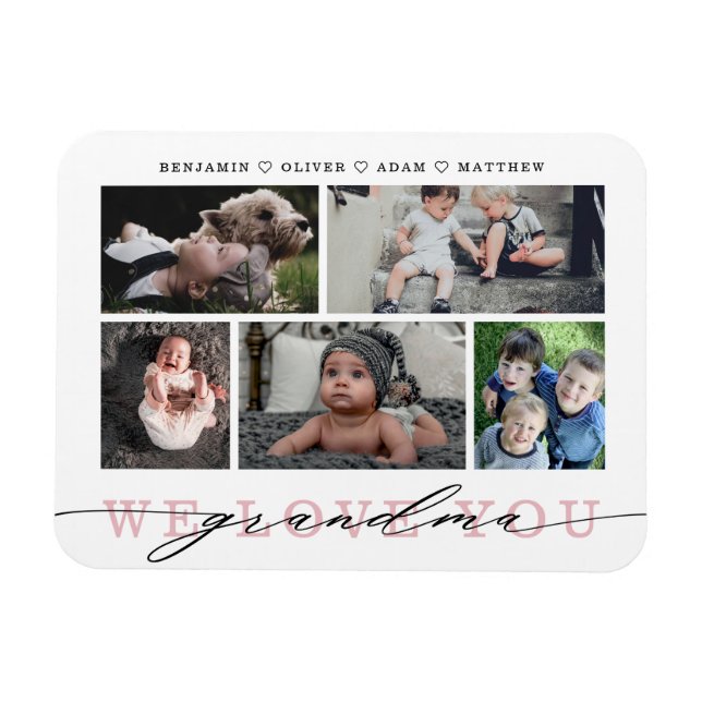 Imán Collage de fotos de la abuela Keepsake (Horizontal)