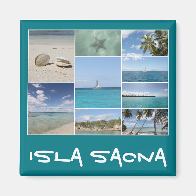 Imán Collage de fotos de la Isla Saona (Frente)