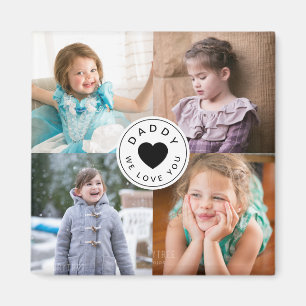 Imán Collage de fotos de niños con corazón lindo Papá t