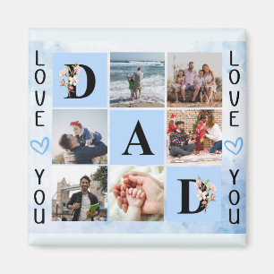 Imán Collage de fotos de Personalizado de Amo Tú Papá -