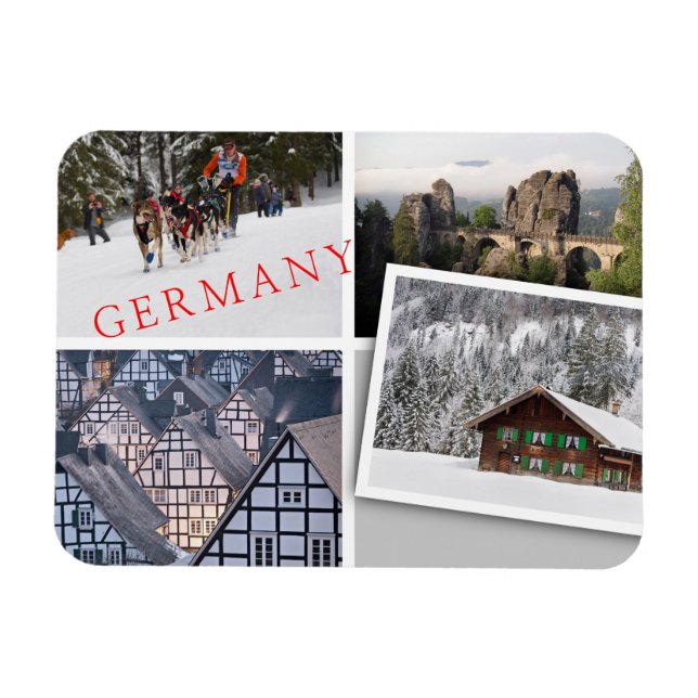 Imán Collage de fotos de recuerdo de Alemania (Horizontal)