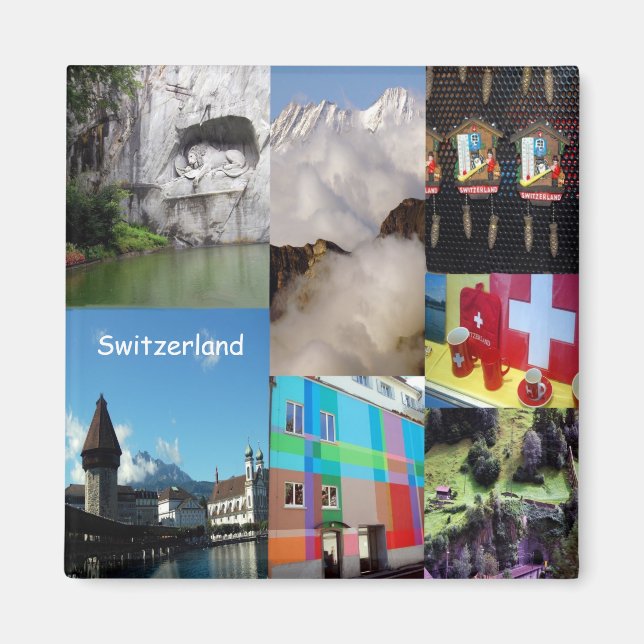Imán Collage de fotos de verano de Suiza (Frente)
