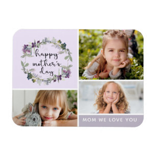 Imán Collage de fotos del Día de la Madre Floral