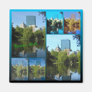 Imán Collage de fotos del Jardín Público de Boston 2016