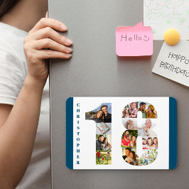 Imán Collage de fotos en el número 18 - 18º cumpleaños