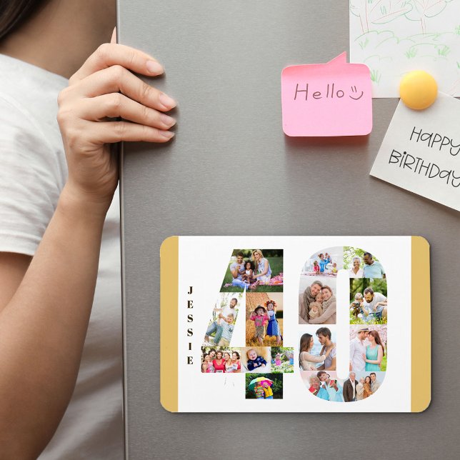 Imán Collage de fotos en número 40 - 40 cumpleaños Neut (Subido por el creador)